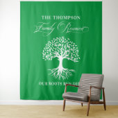 Tapiz Family reunion tree backdrop banner green Wandteppich (Beispiel)