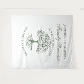 Tapiz Family reunion tree backdrop banner green Wandteppich (Vorderseite (Horizontal))