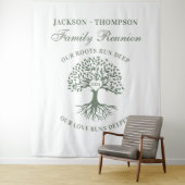 Tapiz Family reunion tree backdrop banner green Wandteppich (Beispiel)