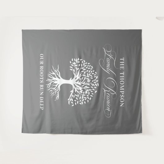 Tapiz Family reunion tree backdrop banner Wandteppich (Vorderseite (Horizontal))