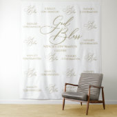 Tapiz God Bless Elegant gold photobooth backdrop Wandteppich (Beispiel)