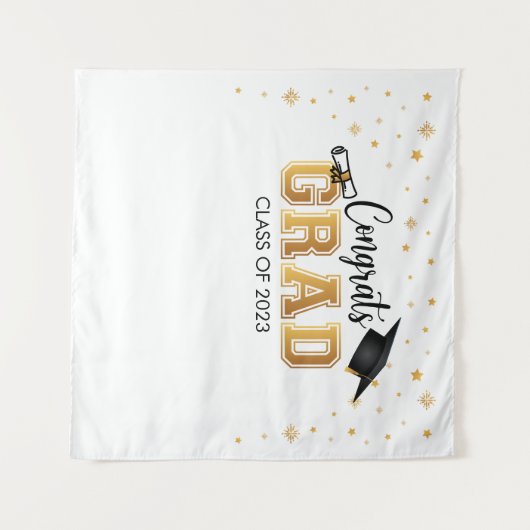 Tapiz Graduation backdrop banner Congrats GRAD Bac Wandteppich (Vorderseite (Horizontal))