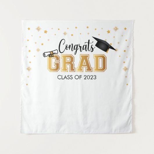 Tapiz Graduation backdrop banner Congrats GRAD Bac Wandteppich (Vorderseite)