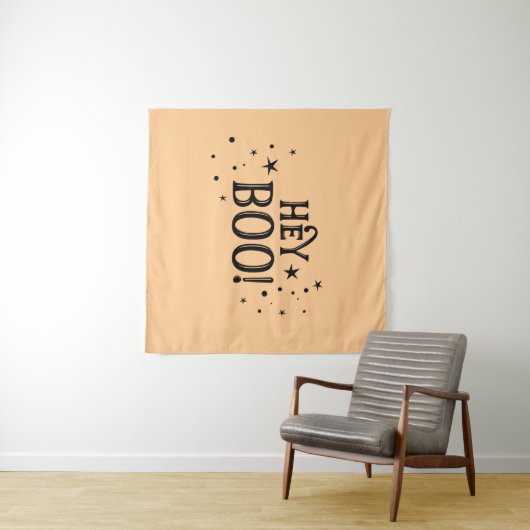 Tapiz Hey Boo! Halloween Backdrop party banner Wandteppich (Beispiel (Horizontal))