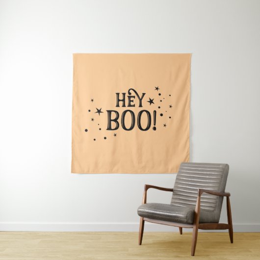 Tapiz Hey Boo! Halloween Backdrop party banner Wandteppich (Beispiel)