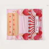 Tapiz Kissing Booth Valentine Day Love Backdrop Wandteppich (Vorderseite (Horizontal))