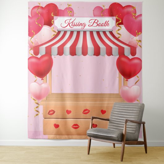 Tapiz Kissing Booth Valentine Day Love Backdrop Wandteppich (Beispiel)