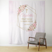 Tapiz Pink Floral Communion Backdrop Wandteppich (Beispiel)
