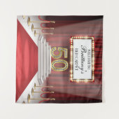 Tapiz Red Carpet 50th Birthday Backdrop banner Wandteppich (Vorderseite (Horizontal))