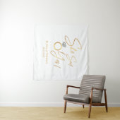 Tapiz Sie sagte ja! Verlobte Hochzeitsszenario Wandteppich (Beispiel (Horizontal))