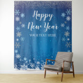 Tapiz Snow Winter Happy New Year Backdrop Wandteppich (Beispiel)