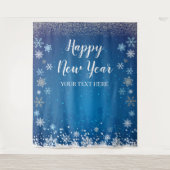 Tapiz Snow Winter Happy New Year Backdrop Wandteppich (Vorderseite)