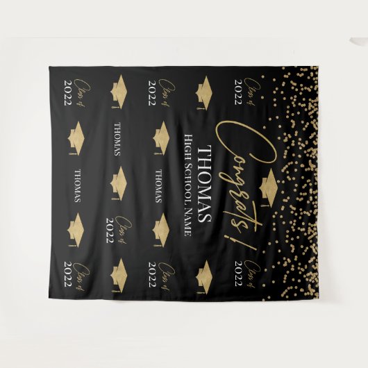 Tapiz Step and repeat Graduation Backdrop banner Wandteppich (Vorderseite (Horizontal))