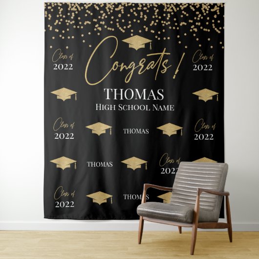 Tapiz Step and repeat Graduation Backdrop banner Wandteppich (Beispiel)