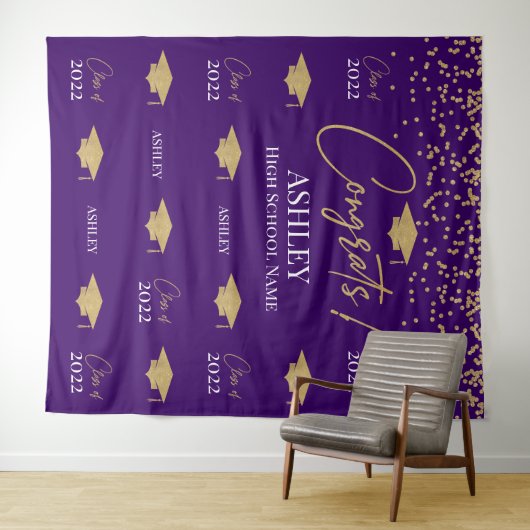 Tapiz Step and repeat Graduation Backdrop banner Wandteppich (Beispiel (Horizontal))