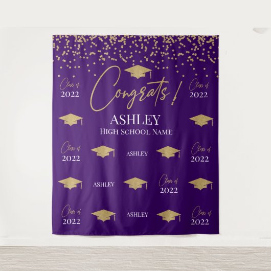 Tapiz Step and repeat Graduation Backdrop banner Wandteppich (Vorderseite)