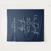 Tapiz Til death do us party wedding navy backdrop  Wandteppich (Vorderseite (Horizontal))