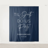 Tapiz Til death do us party wedding navy backdrop  Wandteppich (Vorderseite)