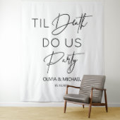 Tapiz  Til death do us party wedding thite backdro Wandteppich (Beispiel)