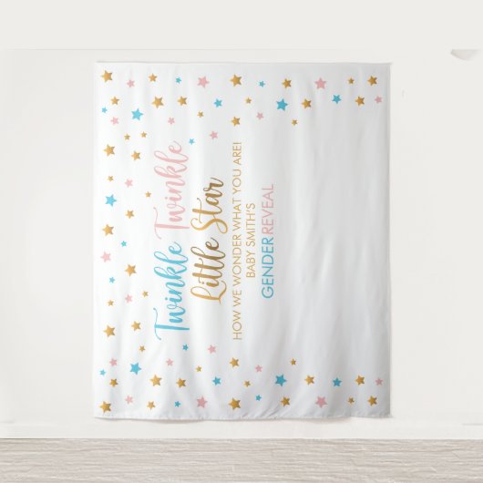 Tapiz Twinkle Twinkle Little Star Gender Reveal ba Wandteppich (Vorderseite)