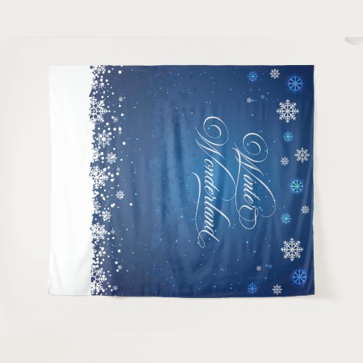 Tapiz Winter Wonderland backdrop banner photobooth Wandteppich (Vorderseite (Horizontal))