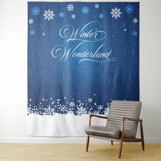 Tapiz Winter Wonderland backdrop banner photobooth Wandteppich (Beispiel)