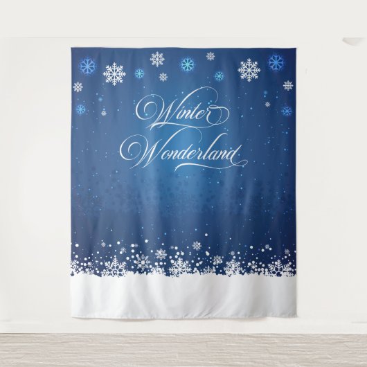 Tapiz Winter Wonderland backdrop banner photobooth Wandteppich (Vorderseite)