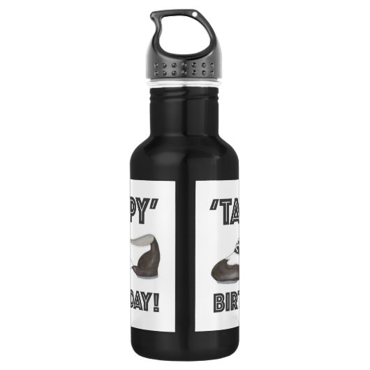 Tappy Birthday Schwarz-weiß Gestochen Tanzlehrer S Edelstahlflasche (Rückseite)