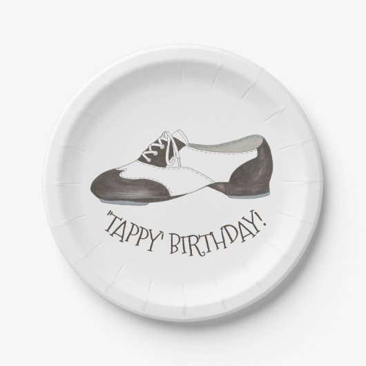 Tappy Happy Birthday Dance Teacher Stich Shoe Danc Pappteller (Vorderseite)