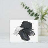 TapShoesBowlerHandschuhe012511 Postkarte (Stehend Vorderseite)