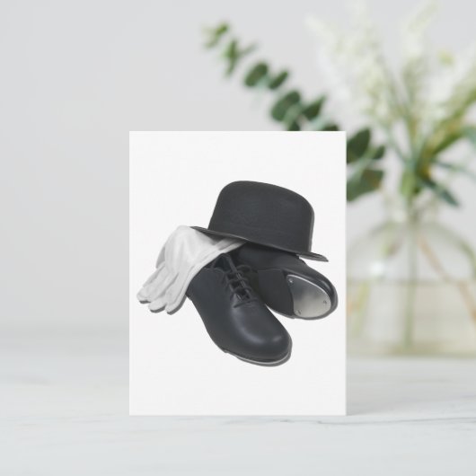 TapShoesBowlerHandschuhe012511 Postkarte (Stehend Vorderseite)