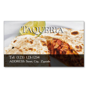 Taqueria editierbare Visitenkarte Magnetische Visitenkarte