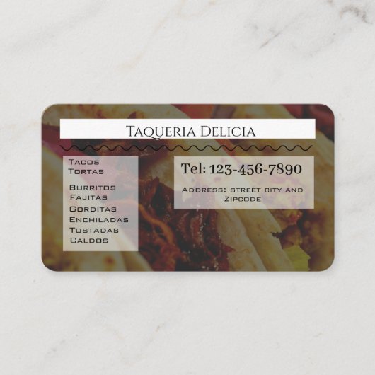 taqueria / restaurant editable card  visitenkarte (Vorderseite)