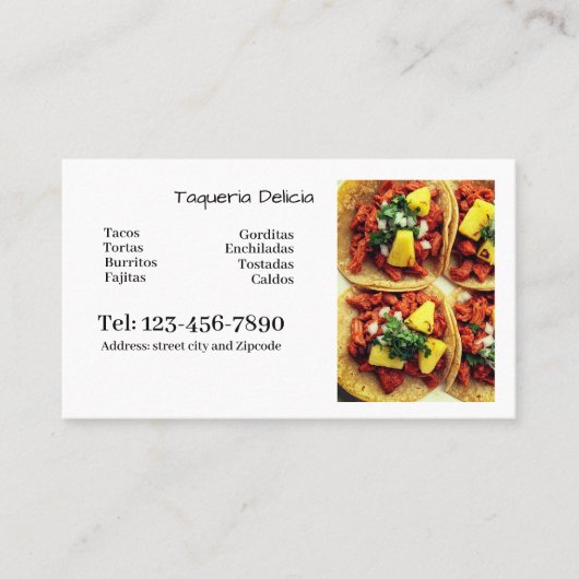 taqueria / restaurant editable card  visitenkarte (Vorderseite)