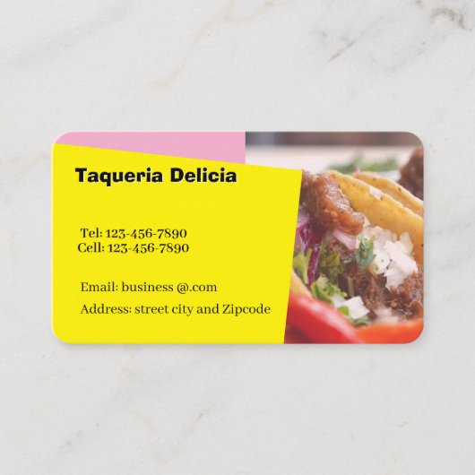 Taqueria / restaurant editable card  visitenkarte (Vorderseite)