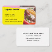 Taqueria / restaurant editable card  visitenkarte (Vorne/Hinten)