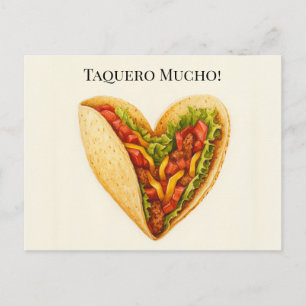 Taquero Mucho Herz-Taco-Valentinstag-Postkarte Postkarte