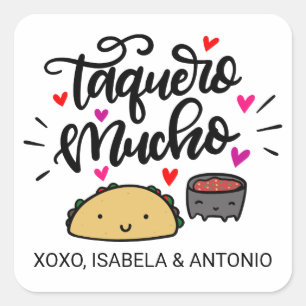 Taquero Mucho, individuell angepasst Quadratischer Aufkleber