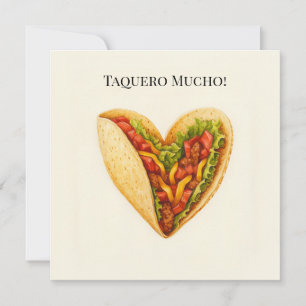Taquero Mucho Lustiges Taco-Herz zum Valentinsta Feiertagskarte