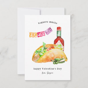 Taquero Mucho Taco & Hot Sauce Valentine Mitteilungskarte