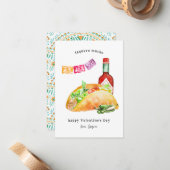 Taquero Mucho | Taco & Hot Sauce Valentine Mitteilungskarte (Vorderseite/Rückseite Beispiel)