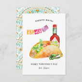 Taquero Mucho | Taco & Hot Sauce Valentine Mitteilungskarte (Vorne/Hinten)