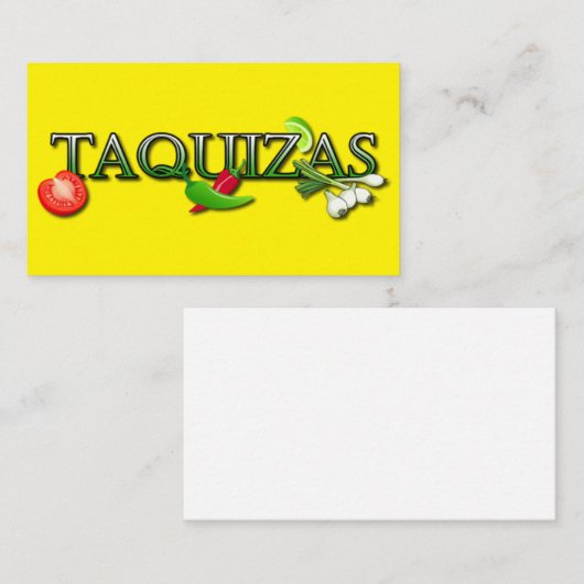 Taquizas taco Stand Visitenkarte (Vorne/Hinten)
