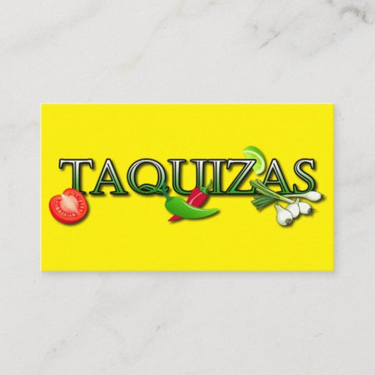 Taquizas taco Stand Visitenkarte (Vorderseite)