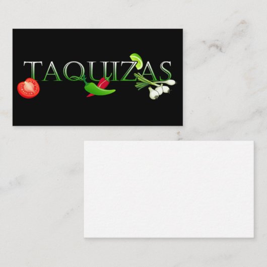 Taquizas Visitenkarte (Vorne/Hinten)