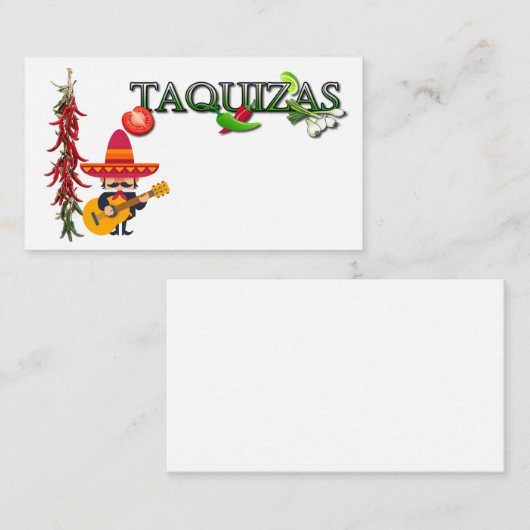 Taquizas Visitenkarte (Vorne/Hinten)