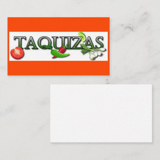 Taquizas Visitenkarte (Vorne/Hinten)