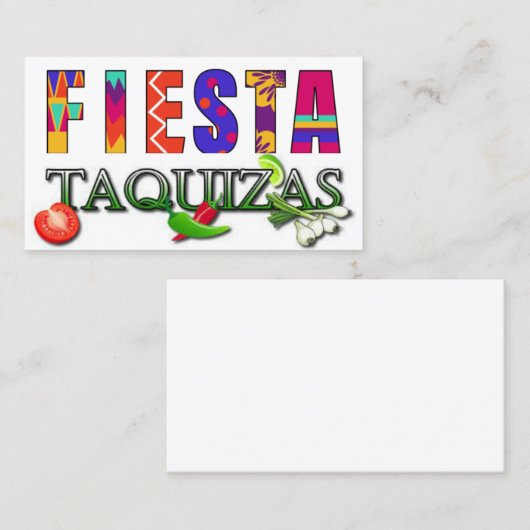 Taquizas Visitenkarte (Vorne/Hinten)