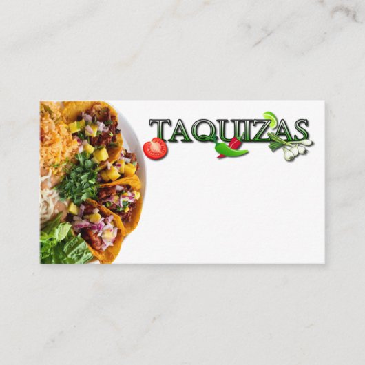 Taquizas Visitenkarte (Vorderseite)