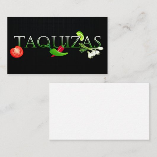 Taquizas Visitenkarte (Vorne/Hinten)